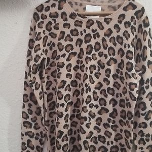 100% cashmere animal print sweater